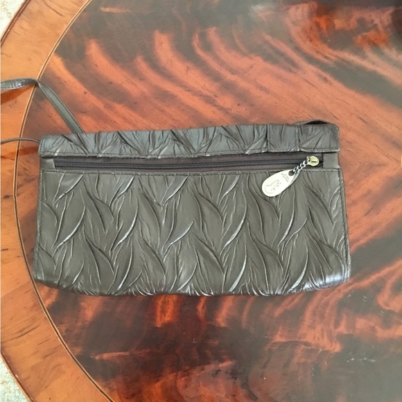 Jessica McClintock Brown Textured Clutch Purse Small Handbag $45 - Picture 4 of 8